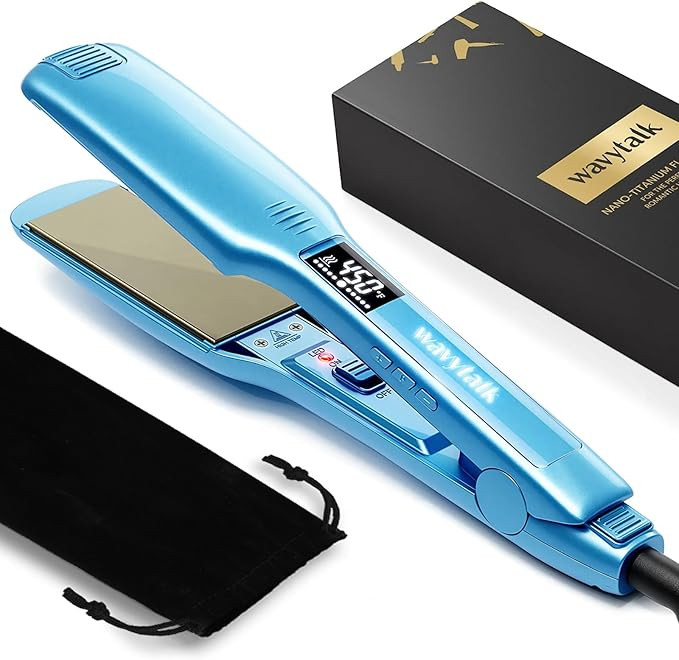 Hair Straightener, 1.75 Inch Wide Titanium Flat Iron for Hair, Professional Hair Straightener wit... | Amazon (US)