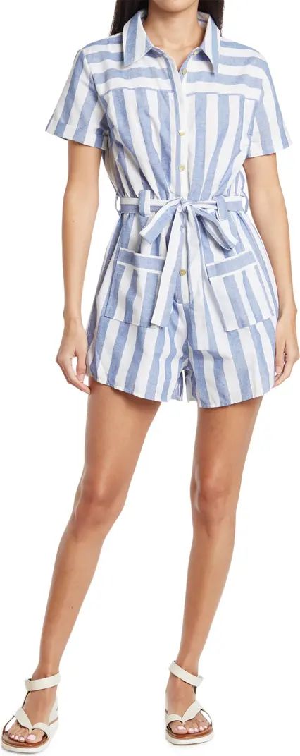 LUMIERE Stripe Short Sleeve Romper | Nordstromrack | Nordstrom Rack