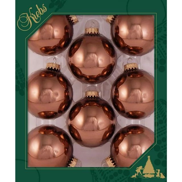 8ct Acacia Brown Shiny Glass Christmas Ball Ornaments 2.5" (67mm) | Walmart (US)