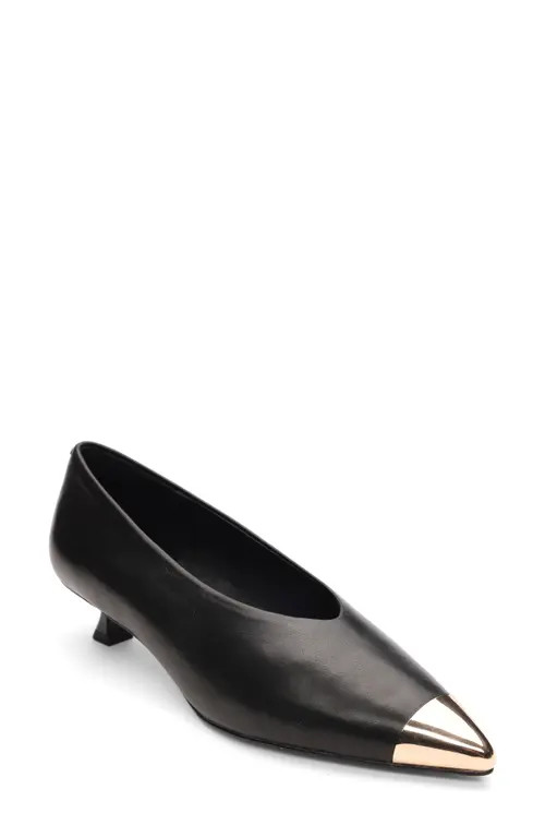 Sanctuary Manda Cap Toe Kitten Heel Pump in Black at Nordstrom, Size 9.5 | Nordstrom