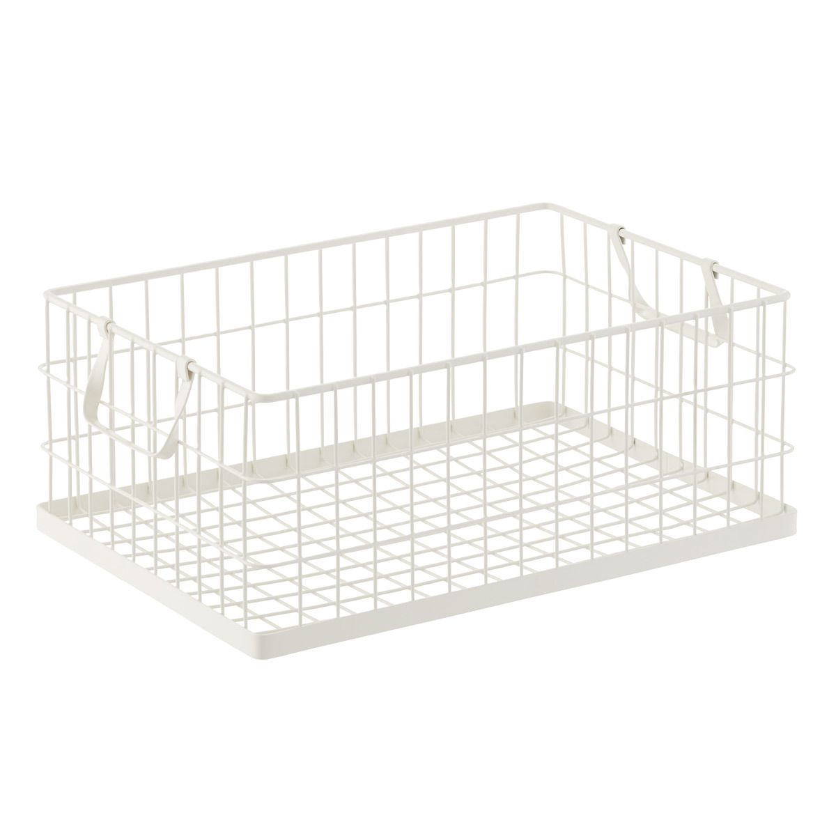 White Stacking Wire Bins | The Container Store