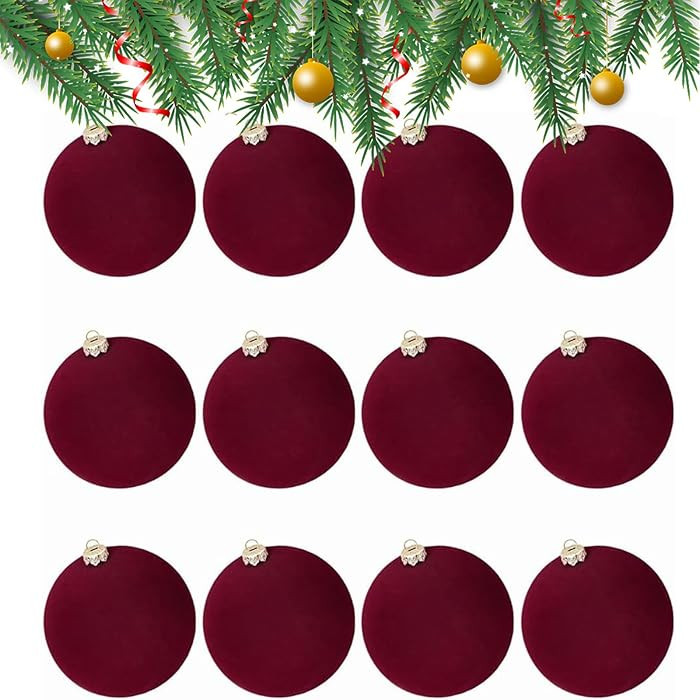 12/24 Piezas Esferas NavideñAs de Terciopelo, 2.34 Pulgadas Esferas NavideñAs Terciopelo, Esfer... | Amazon (US)