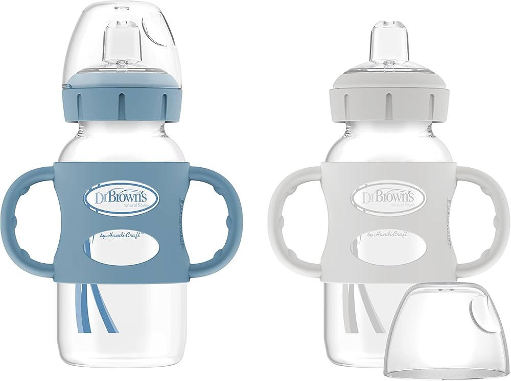Dr. Brown’s® Milestones™ Wide-Neck Sippy Bottle with 100% Silicone Handles, Easy-Grip Bottle... | Amazon (US)