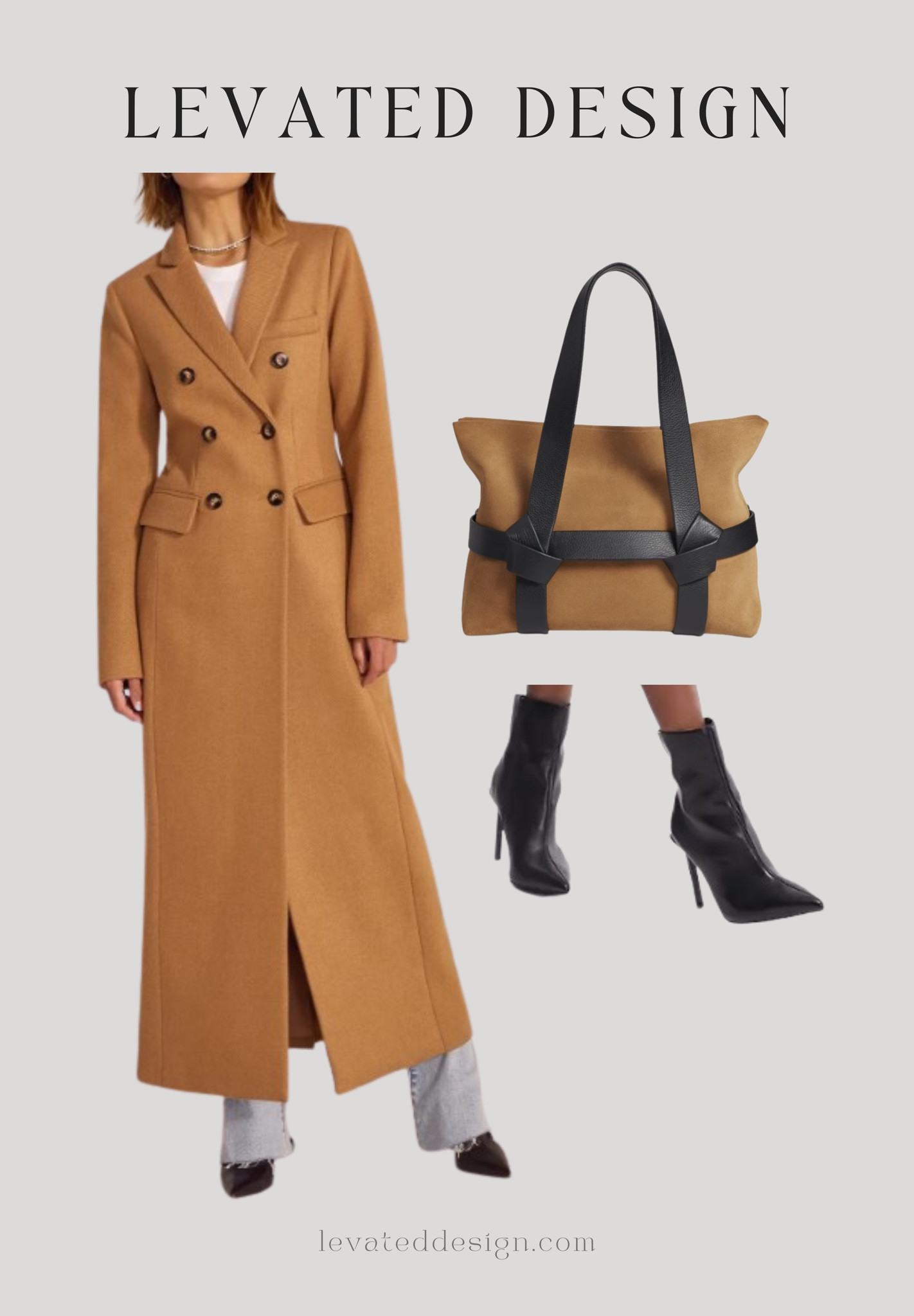 Tailored for winter, the double-breasted Simon Coat with Obi tote & clutch and high heel point boot in black

#LTKstyletip #LTKSeasonal #LTKfit