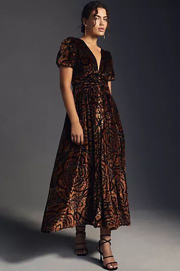 By Anthropologie Burnout Velvet Dress | Anthropologie (US)