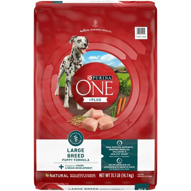 Purina ONE Natural, High Protein, Large Breed Dry Puppy Food, +Plus Large Breed Formula, 31.1 lb.... | Walmart (US)
