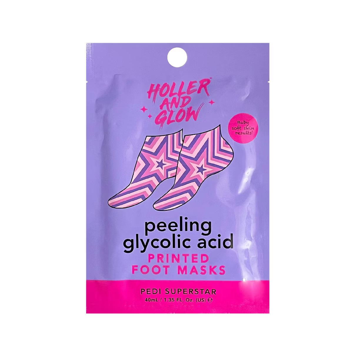 Holler and Glow Pedi Superstar Peeling Glycolic Acid Foot Mask - 1.35 fl oz | Target