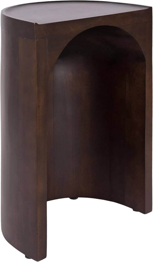 Kate and Laurel Metros Modern Arched Mango Wood Side Table, 14 x 10 x 22, Dark Brown, Transitiona... | Amazon (US)
