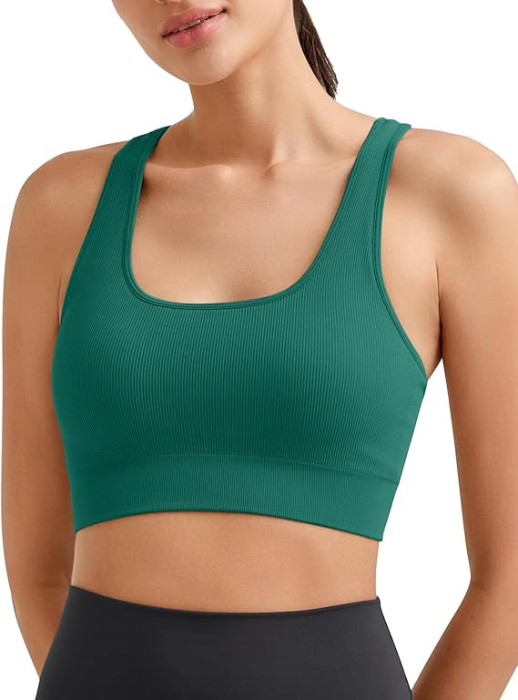 Promover Padded Sports Bras for Women Seamless Racerback Medium Support Longline Sports Bra Athle... | Amazon (US)