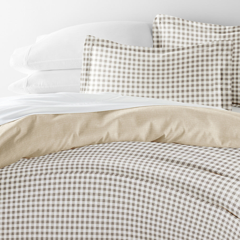 Gingham Check Pattern Reversible Duvet Cover Set | Linens and Hutch