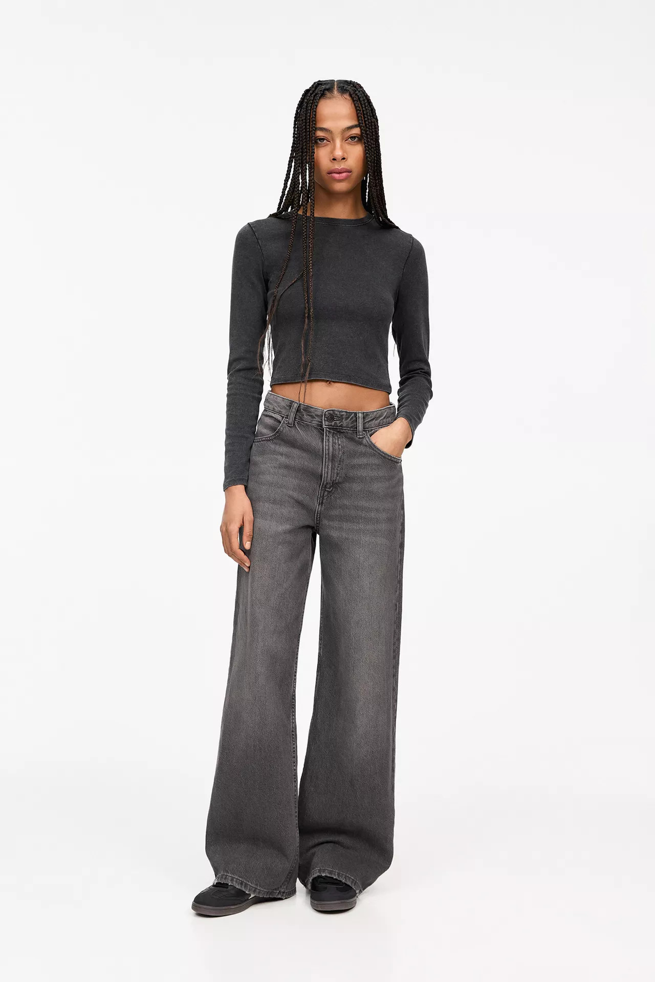 Wide-Leg-Jeans mit hohem Bund | PULL and BEAR DE