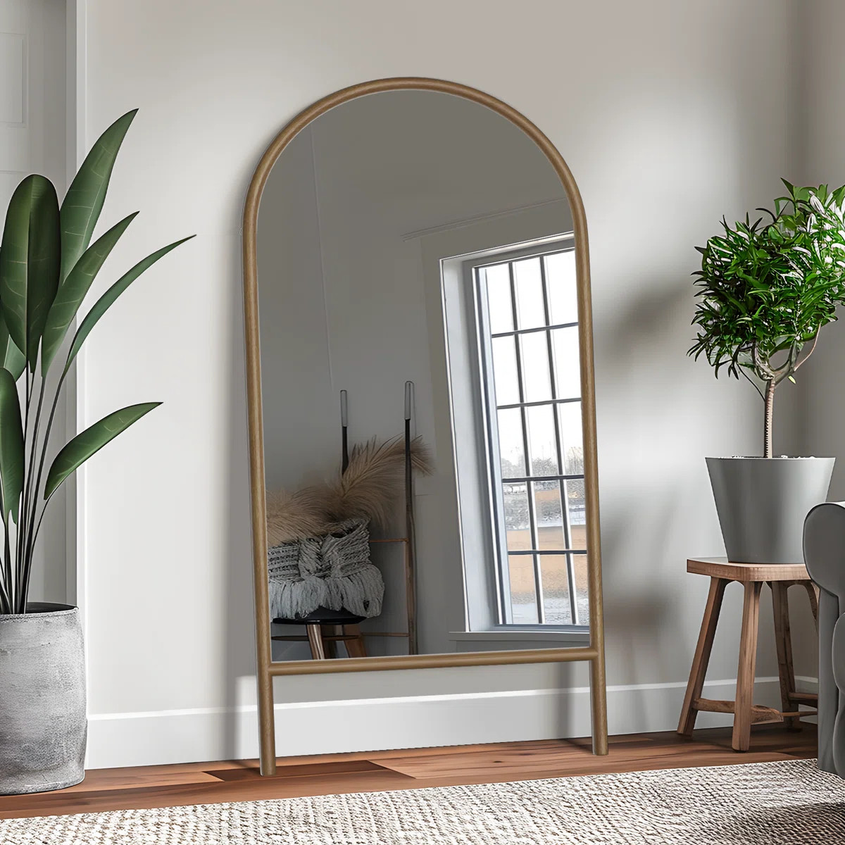 Vasilij Solid Wood Arched Mirror | Wayfair North America