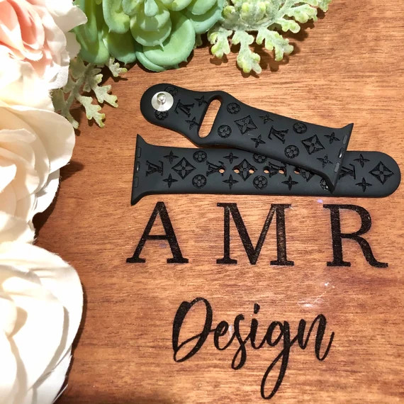 LV inspired Engraved Apple Watch band | Etsy (US)