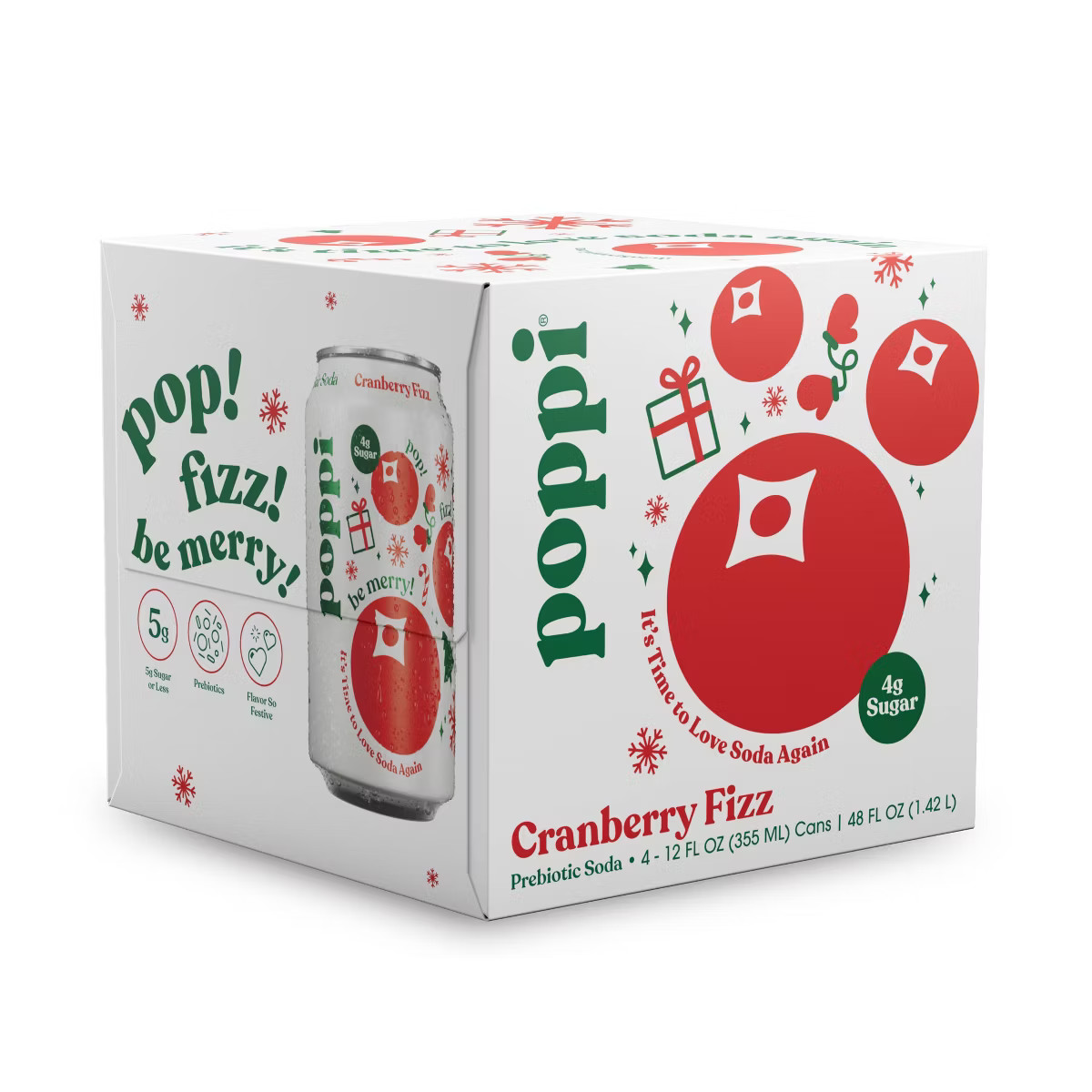 Poppi Cranberry Fizz Prebiotic Soda - 4pk/12 fl oz Cans | Target