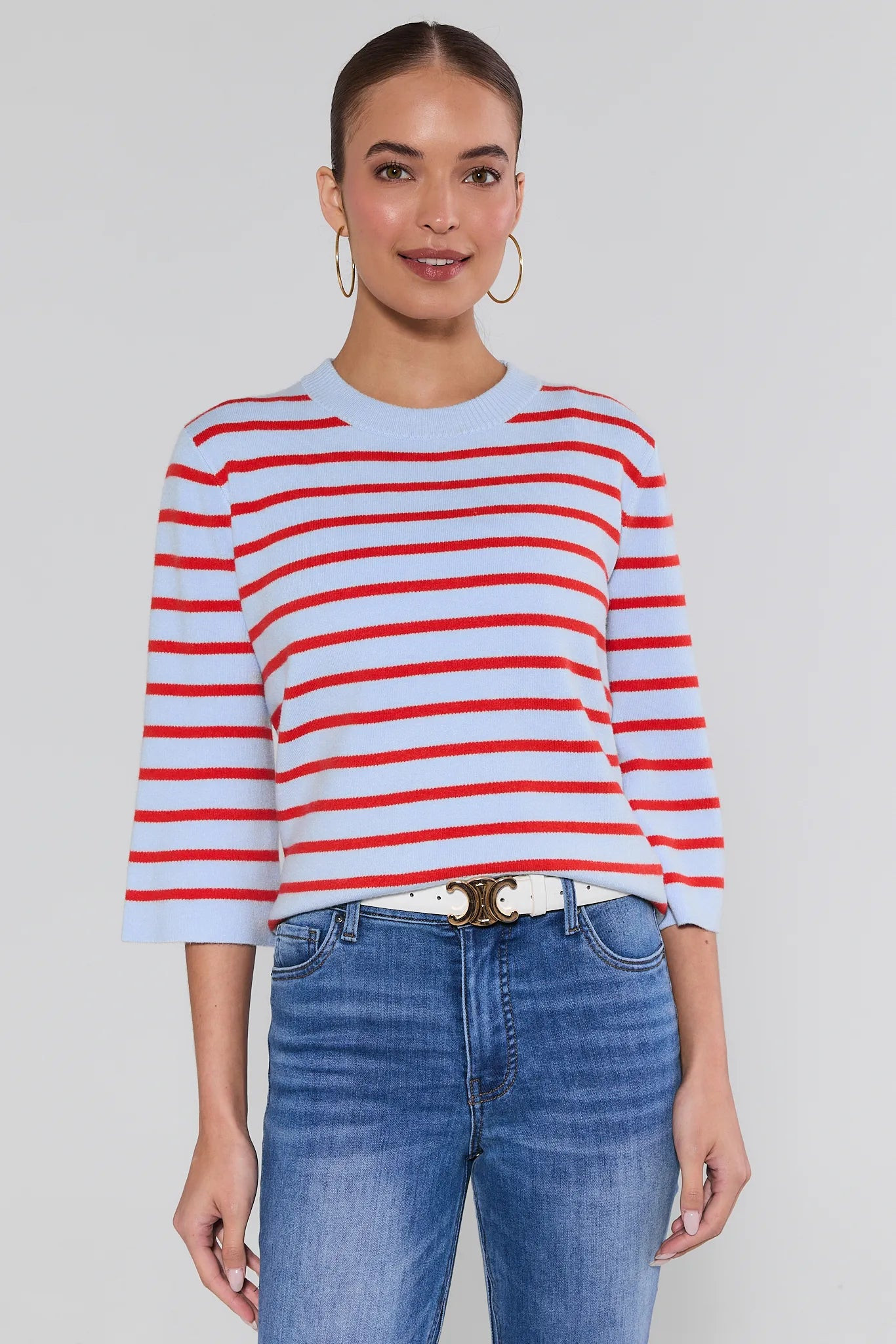 Cassie Blue Striped Sweater | Avara