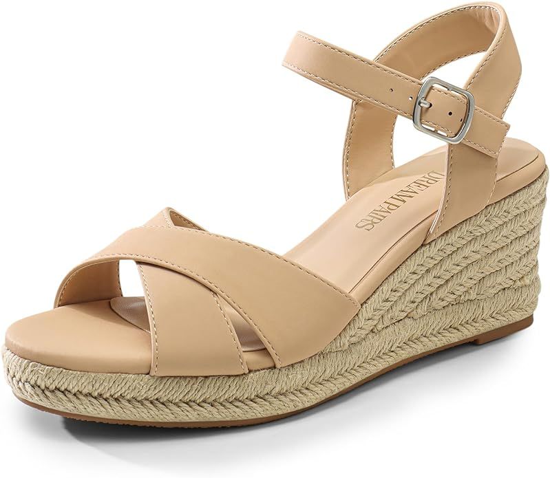 DREAM PAIRS Espadrille Dressy Wedge Sandals, Women's Platform Sandals Casual Summer, Comfortable ... | Amazon (US)