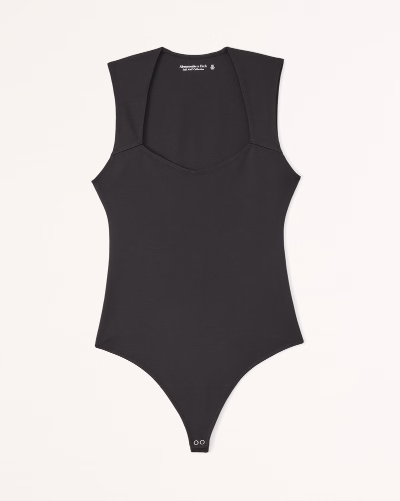 Ponte V-Neck Portrait Bodysuit | Abercrombie & Fitch (US)