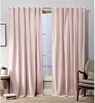 Exclusive Home Curtains Velvet Hidden Tab Top Curtain Panel, 52x96, Blush, 2 Panels | Amazon (US)
