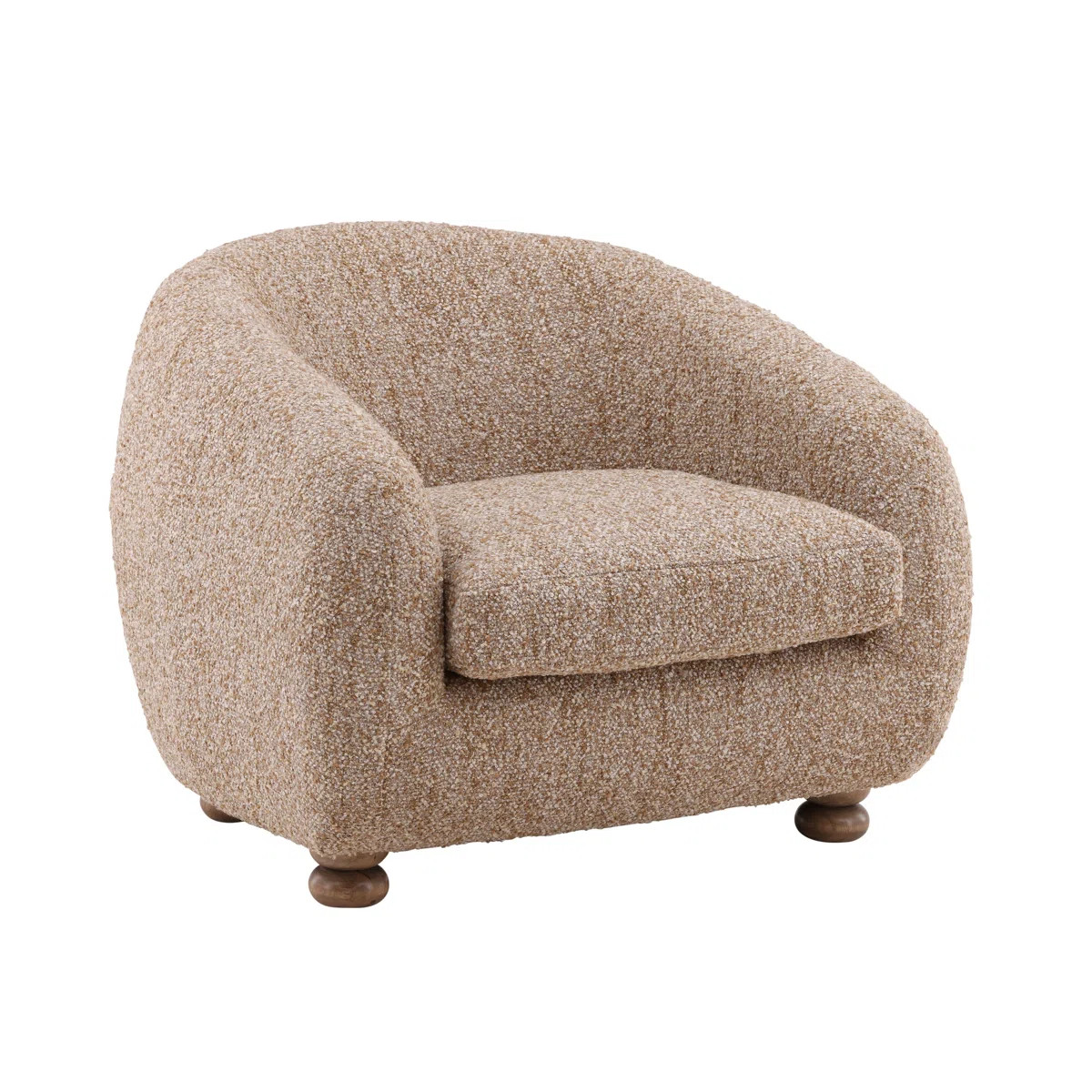 Peggy Upholstered Barrel Accent Chair in Paris Latte | Wayfair North America