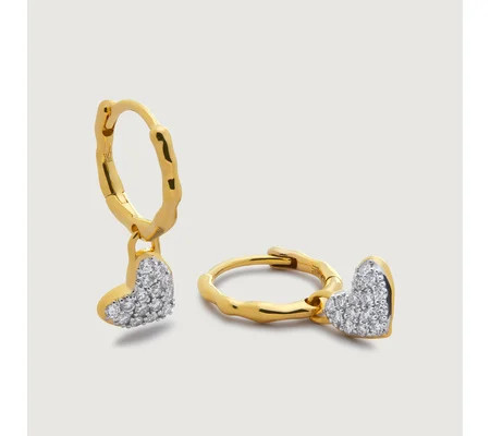 Heart Diamond Huggie Earrings | Monica Vinader (Global)