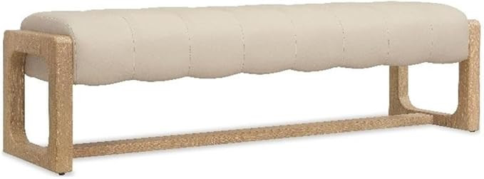 Banyon Bay Upholstered Bed Bench in Beige Leather by Hooker Furnishings | Amazon (US)