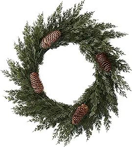 Christmas Wreath - 18 inch Artificial Wreath for Front Door with Pine Cones for Indoor Outdoor Fa... | Amazon (US)