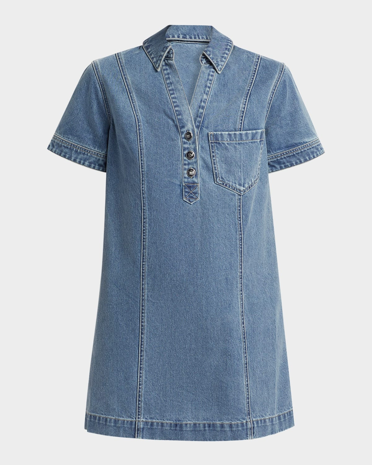 Otto Mini Denim Polo Dress | Neiman Marcus