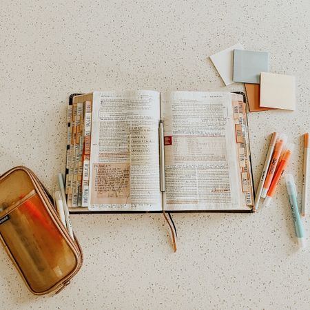 The best gift you can truly get someone this holiday season! ✨This bible is hands down the best bible I have ever owned, filled with so much context and commentary AND space for notes. Absolutely LOVE it also alongside transparent stickies, aesthetic and long lasting pencil pouch, & beautiful/bible page friendly pastel highlighters and thin marker pens. 

#LTKBible

#LTKGiftGuide #LTKsalealert