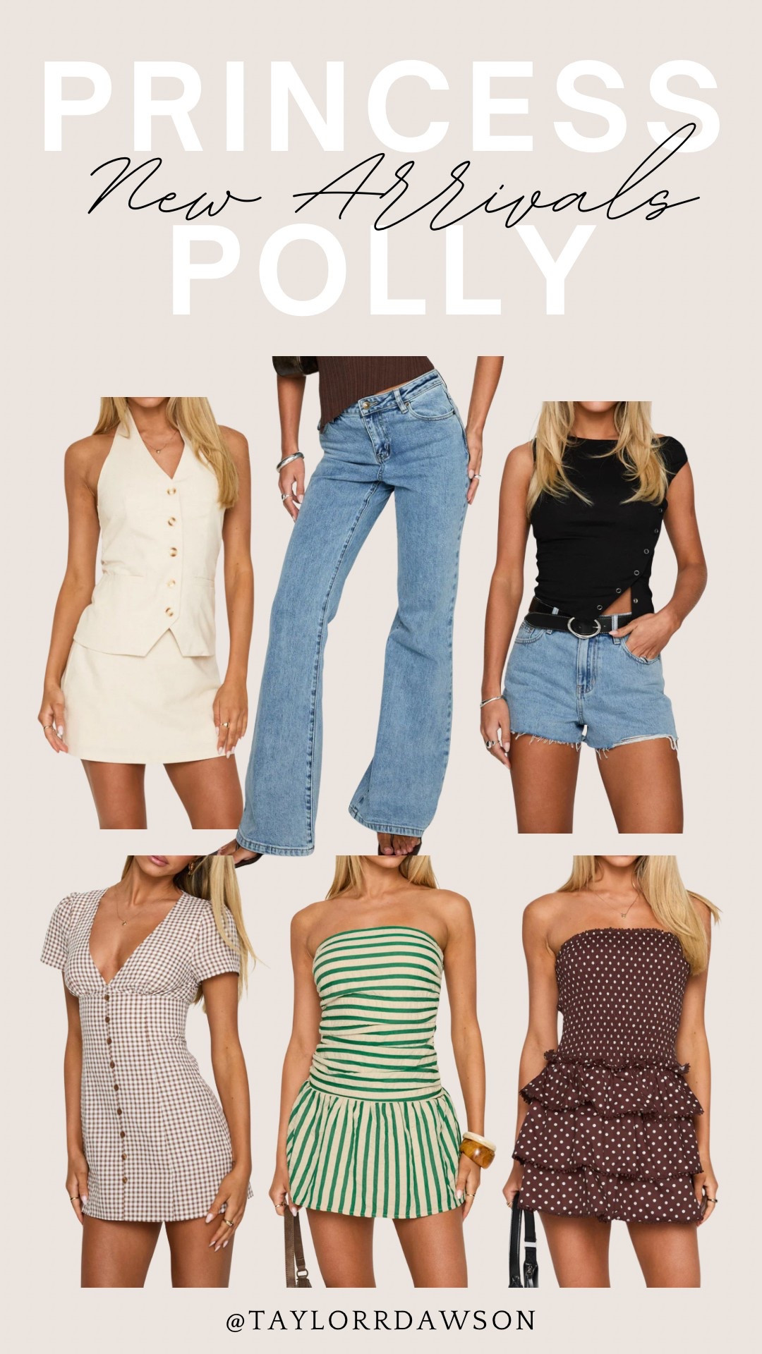 New arrivals from Princess Polly!

spring outfits, spring dresses, spring tops, linen top, vest top, denim shorts, polka dot, checkered pattern, skort set, bootleg jeans








#LTKSeasonal #LTKStyleTip #LTKItBag