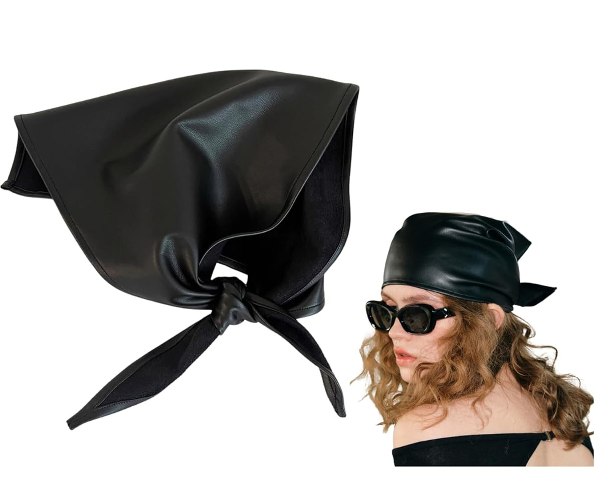 Leather Triangle for Women Y2k Head Scarf Gothic Scarf Wild Rags Neckerchief Fisherman Aesthetic ... | Amazon (US)