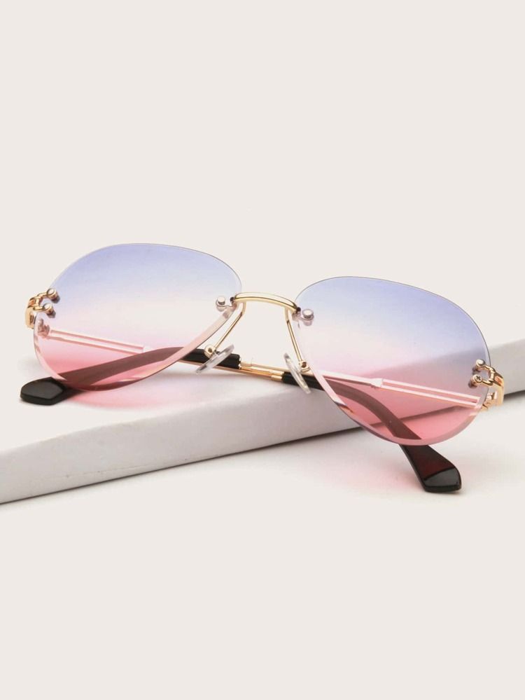 Okulary przeciwsłoneczne Ombre bez oprawek | SHEIN
