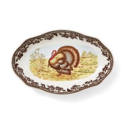 Spode Woodland 8.5" Pickle Dish - Turkey Design, Earthenware, Microwave and Dishwasher Safe, Than... | Target