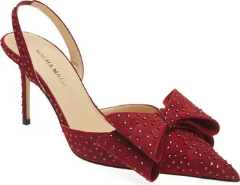 Mach & Mach Le Cadeau Bow Crystal Pointed Toe Slingback Pump (Women) | Nordstrom | Nordstrom