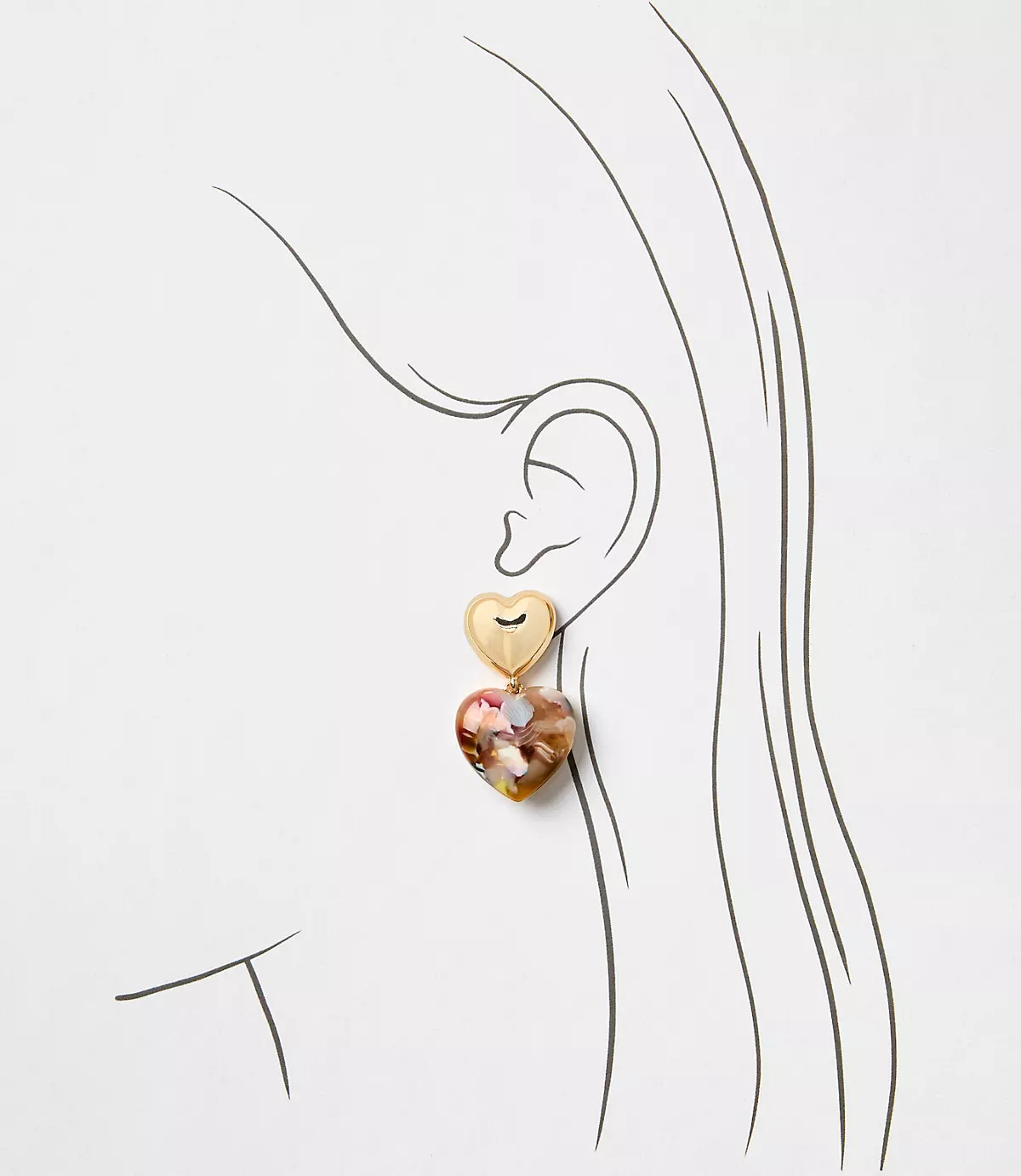 Tortoiseshell Print Puffy Heart Earrings | LOFT