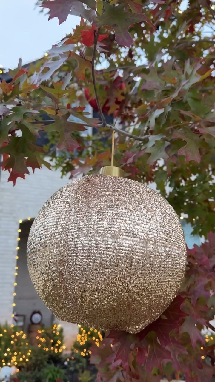 These 12in Ornaments are another really cute find from At Home Stores and they are back this year! 

For the past couple of years I’ve been adding them to my trees outdoors to make an impact both during the day and in the evening and they are such an inexpensive way to do so. 

They come in 3 colors and look amazing during the day and add so much depth to your trees. 

I’m stocking up again this year and decided to share before they sell out like they do every year. 

Merry Christmas friends! 

#LTKHome #LTKSeasonal