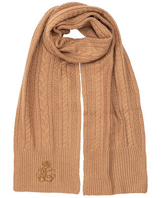 Lauren Ralph LaurenCable Scarf with Direct Embroidery and Stones4 (13) | Macy's