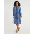 Time and Tru Women’s Button Front Shirt Dress with Long Sleeves, Sizes XS-XXXL | Walmart (US)