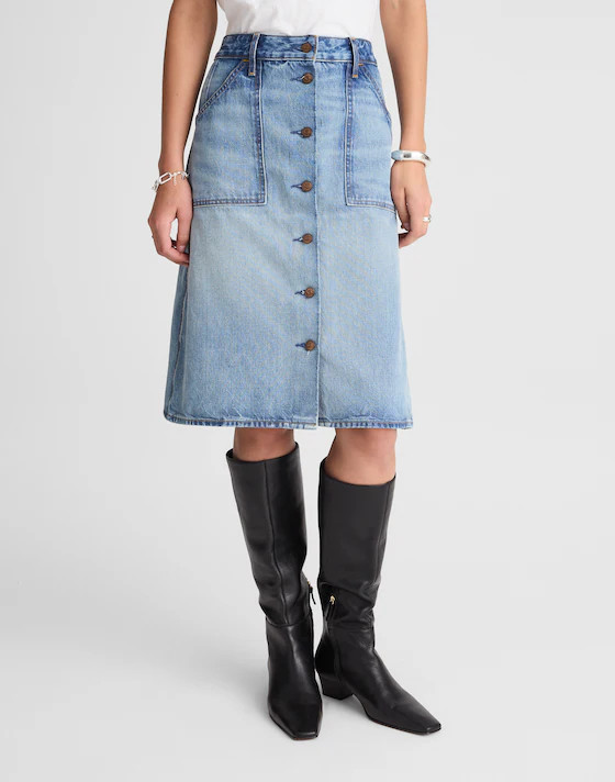 Alexa Chung for Madewell Shelley Denim Skirt in Leegate Wash | Madewell