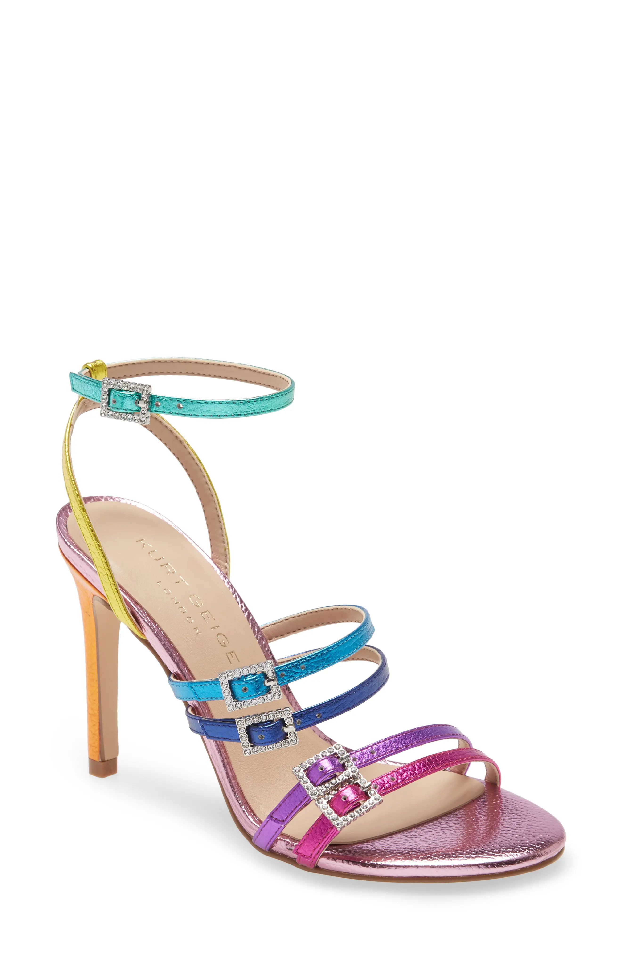 Kurt Geiger London Pierra Strappy Sandal in Rainbow Multi at Nordstrom, Size 5.5Us | Nordstrom