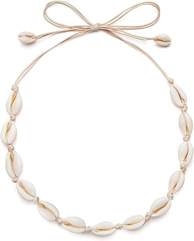 Seashell Necklace Choker for Women Summer Hawaiian Style Natural Shell Necklace | Amazon (US)