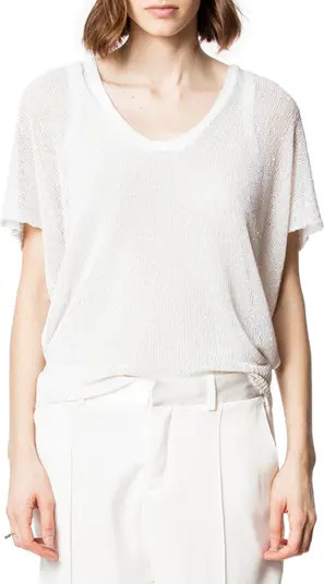 Zadig & Voltaire Indy Sequin Scoop Neck Blouse | Nordstromrack | Nordstrom Rack