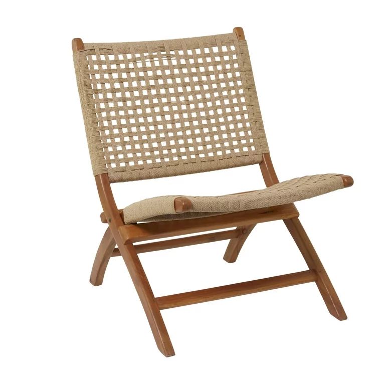 DecMode Wood Handmade Woven Lounge Chair, Brown | Walmart (US)