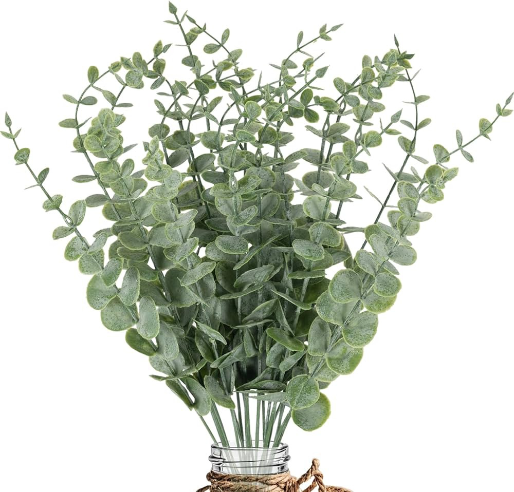 20pcs Eucalyptus Stems Artificial Eucalyptus Leaves Stems Artificial Fake Flowers for Home Office... | Amazon (US)