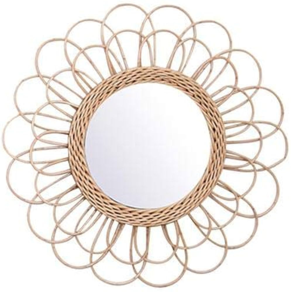 ZWXC Hanging Mirror - Rattan Sunflower Circular Wall Mirror, Decor Bathroom Boho Nordic Wicker Dr... | Amazon (CA)