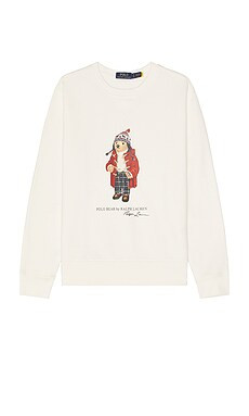 Polo Ralph Lauren Long Sleeve Bear Sweatshirt in F24 Nevis Holiday Bear from Revolve.com | Revolve Clothing (Global)
