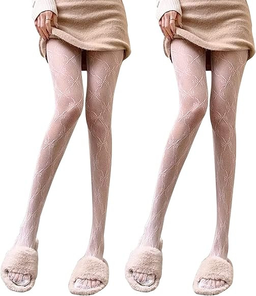 SERAPHY 2 Pairs Women's Patterned Tights Fishnet Stockings Sexy Pantyhose Lace for Women, Control... | Amazon (UK)
