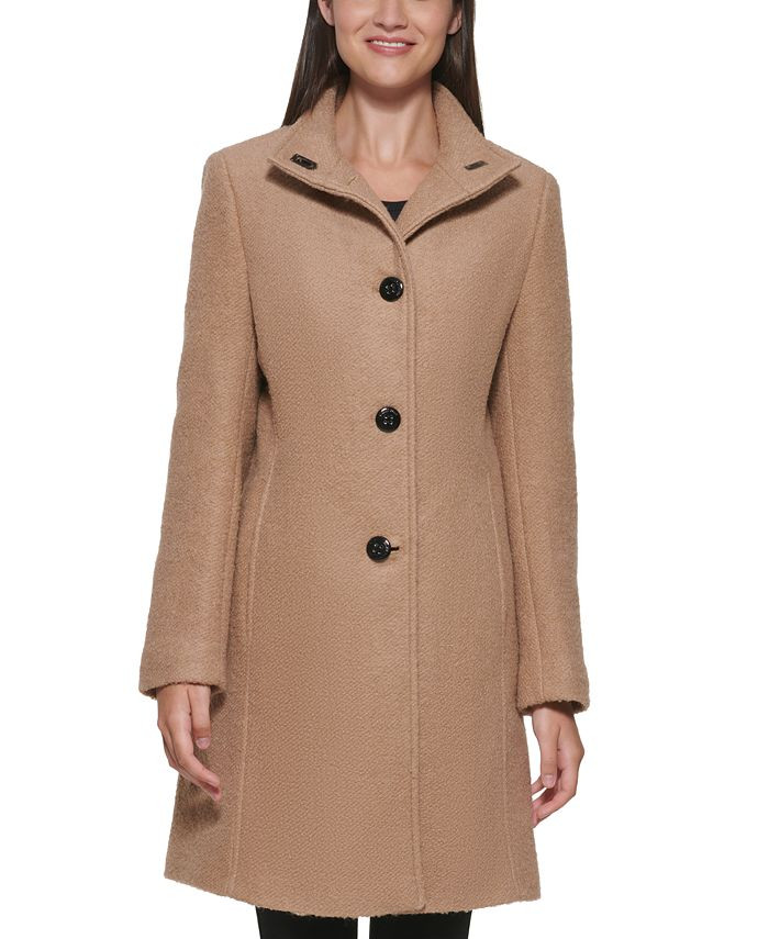 Calvin Klein Petite Stand-Collar Walker Coat & Reviews - Coats & Jackets - Petites - Macy's | Macys (US)