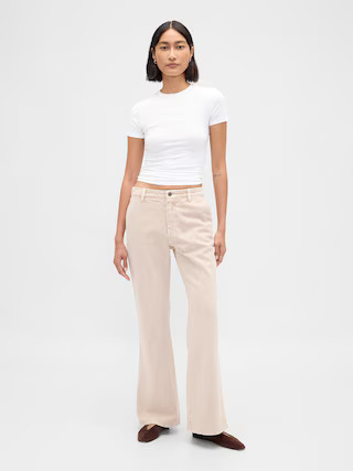 Low Rise Relaxed Flare Khakis | Gap (US)