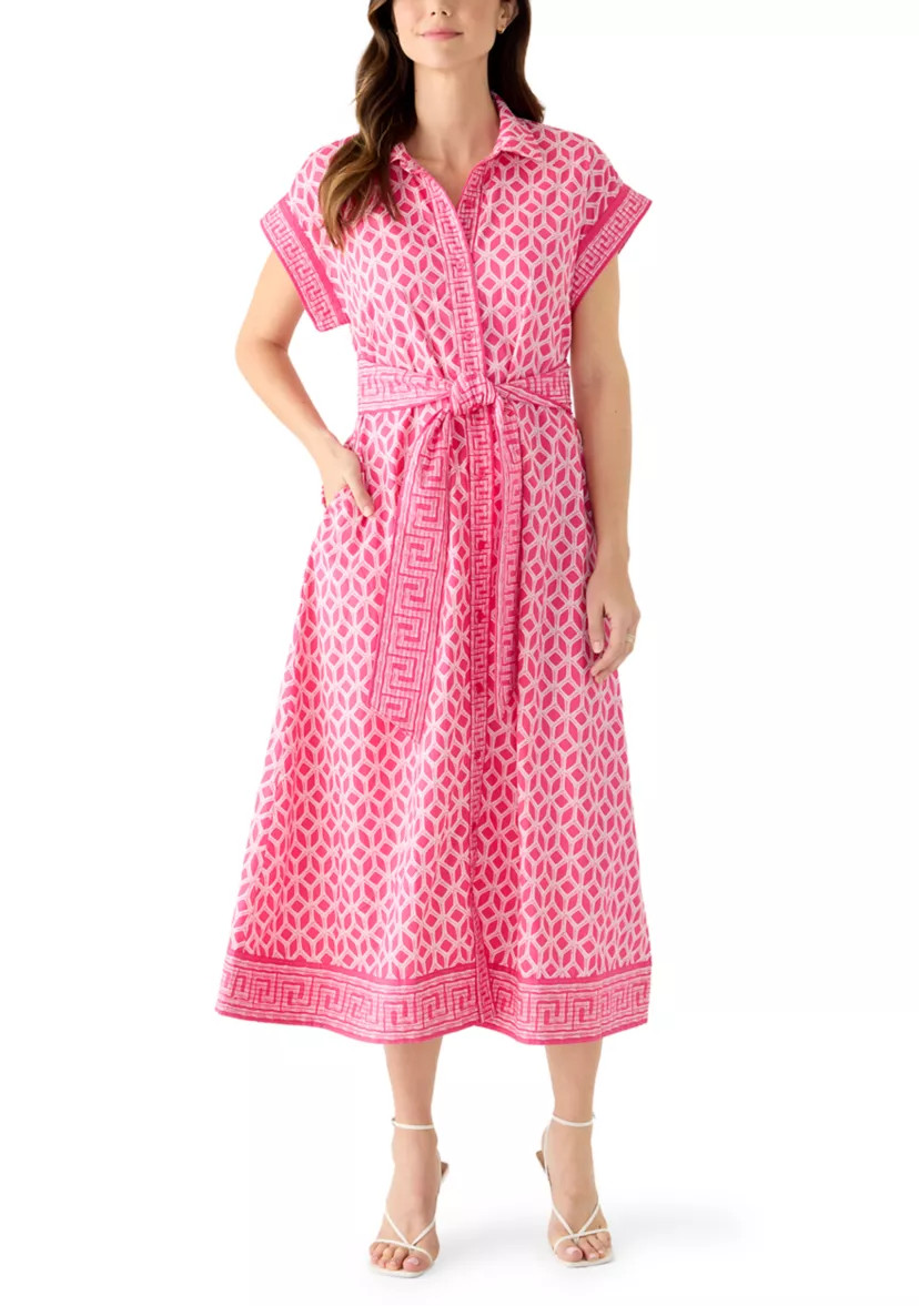 Women's Short Sleeve Belted Midi Dress | Belk