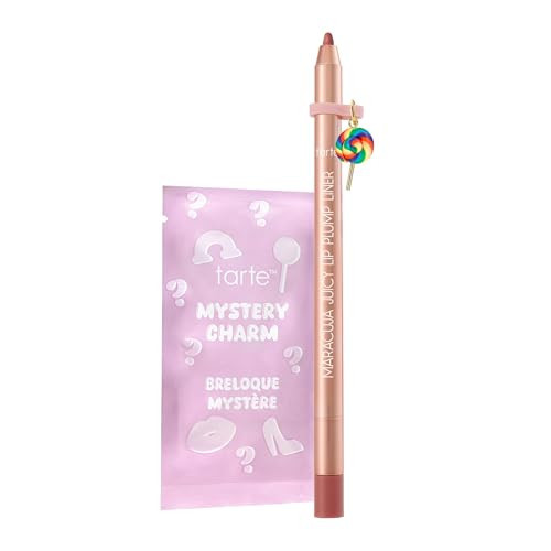 tarte maracuja juicy lip plump liner - Plumping Lip Liner with Hyaluronic Acid to Hydrate Lips, No-Needle Plumping Effect, Includes Mystery Charm, Vegan & Cruelty-Free, full size, blushed rose | Amazon (US)